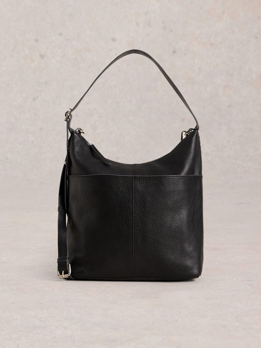 Vielseitige Hobo-Tasche aus genarbtem Leder
