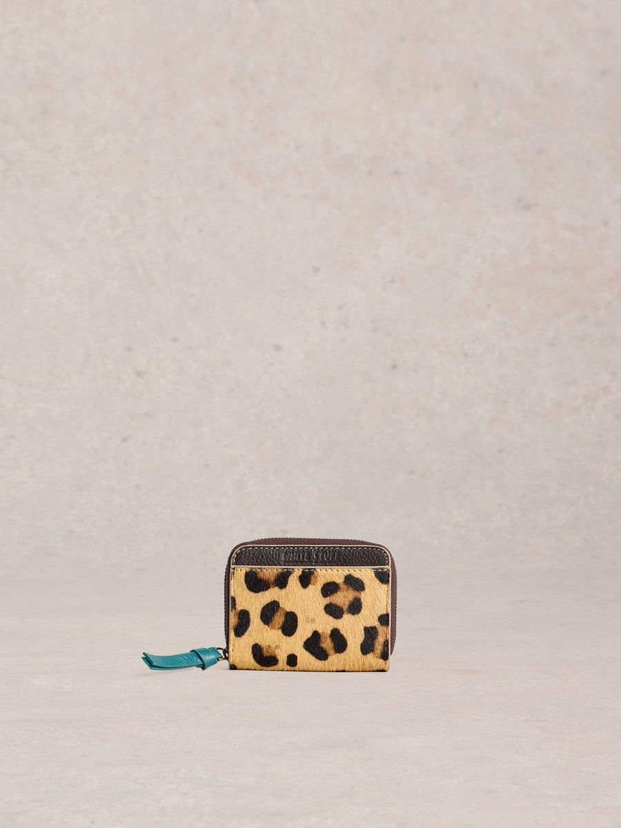Leopard-Print Fell-Optik Zip-Around