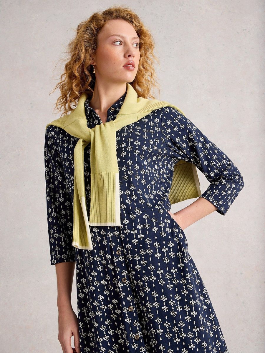 Bedrucktes Jersey-Hemdblusenkleid