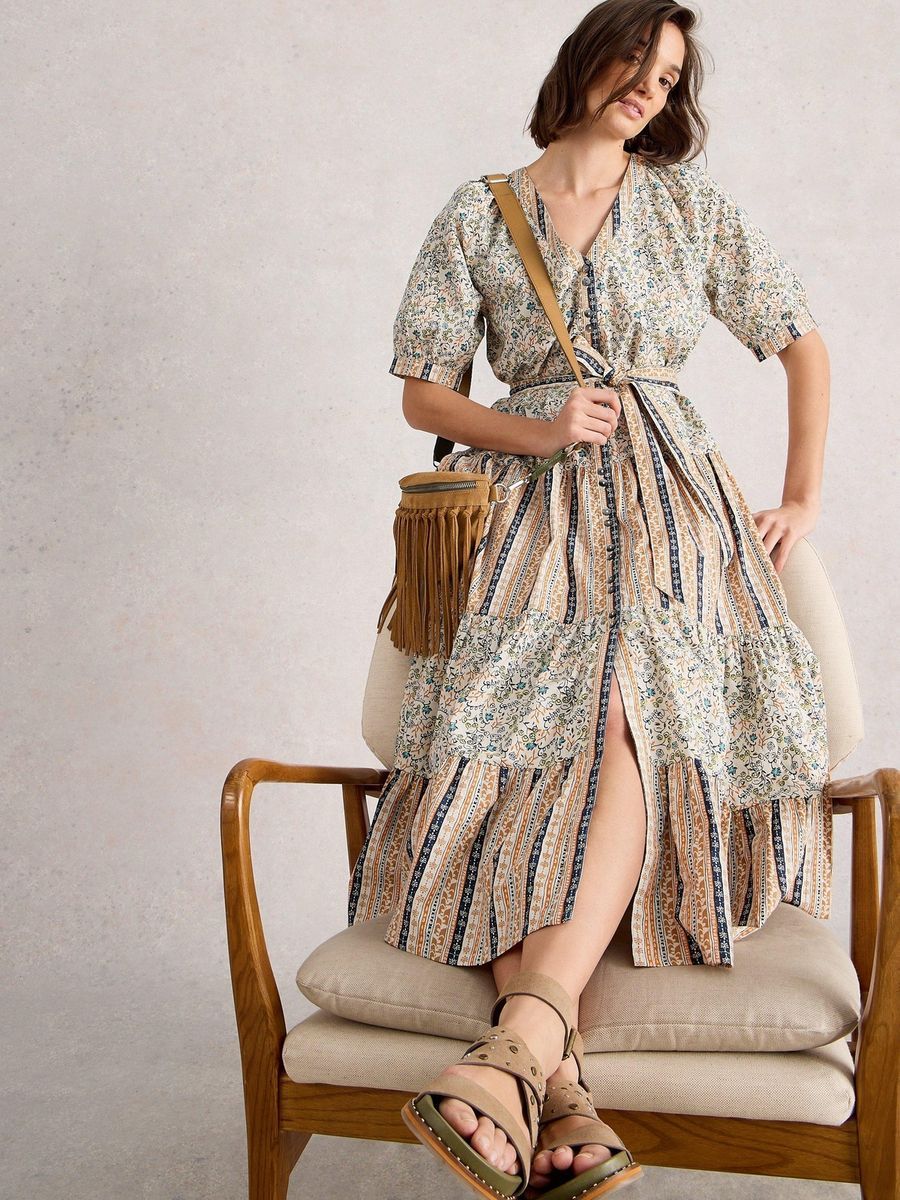 Boho-Midikleid mit Mustermix