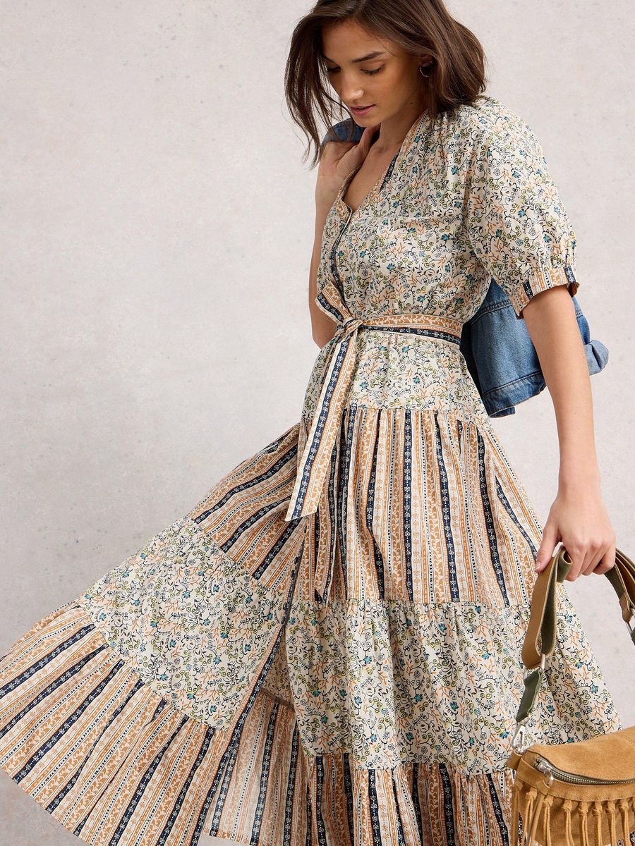 Boho-Midikleid mit Mustermix