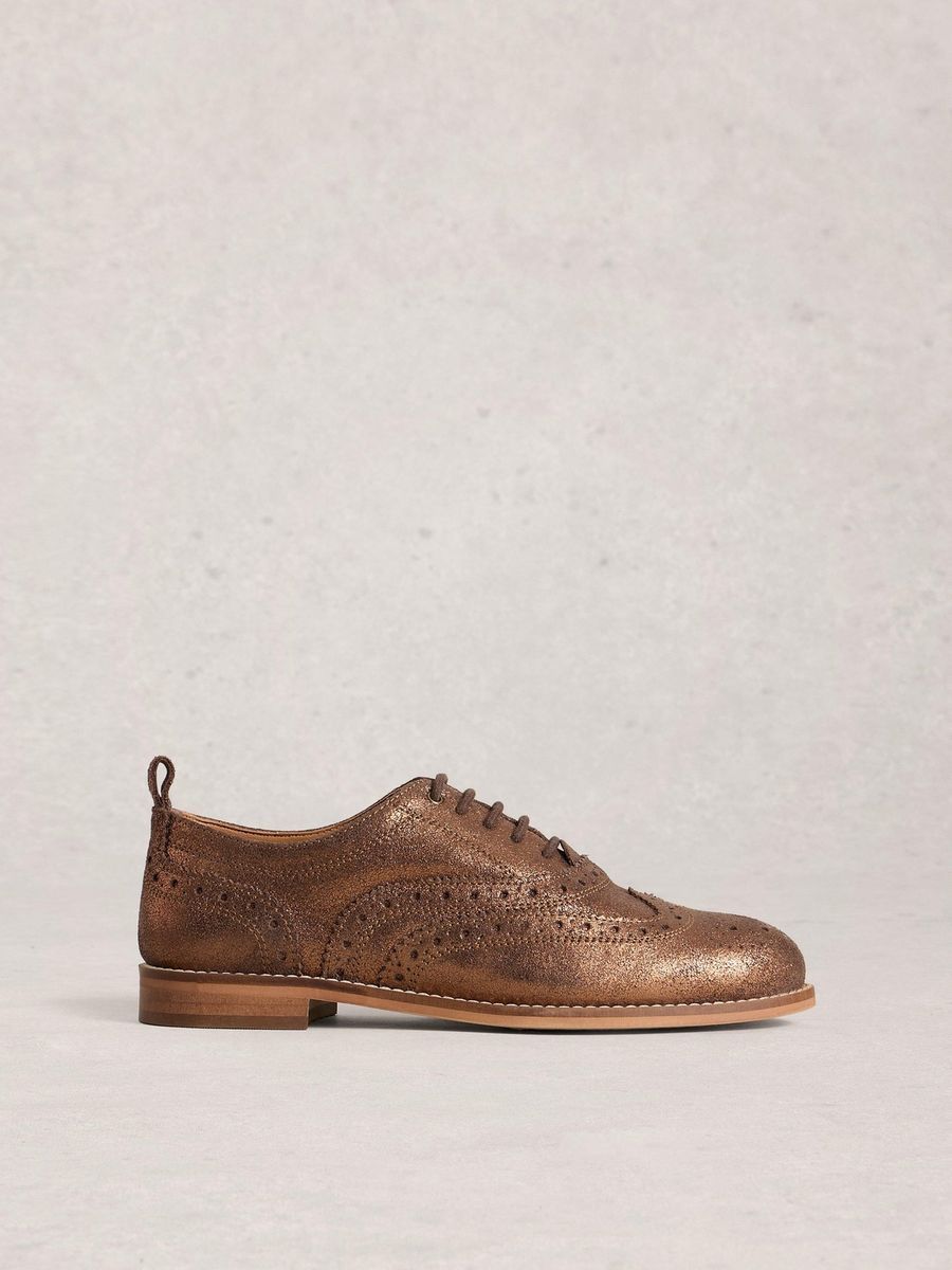 Metallische Brogue Schnürschuhe
