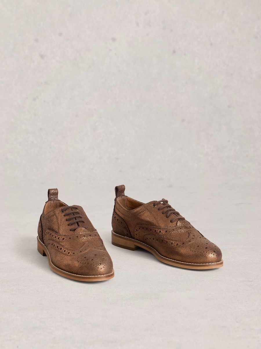 Metallische Brogue Schnürschuhe