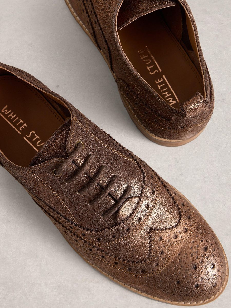Metallische Brogue Schnürschuhe