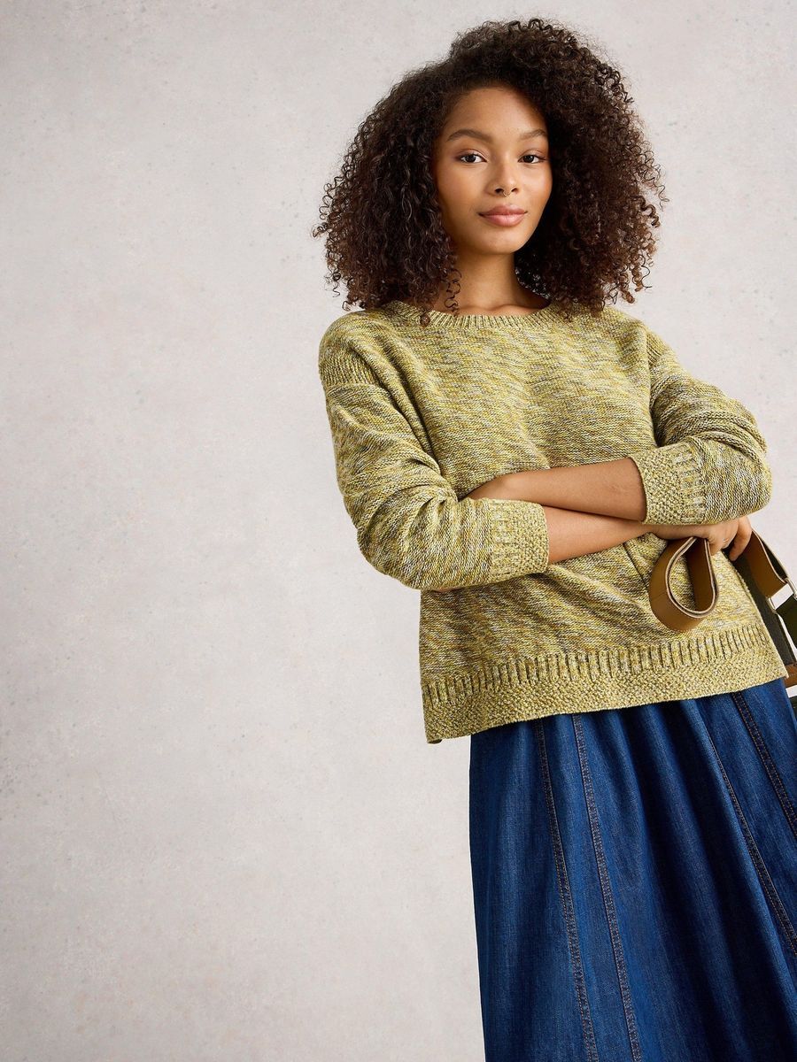 Leichter Melange-Pullover aus Bio-Baumwolle