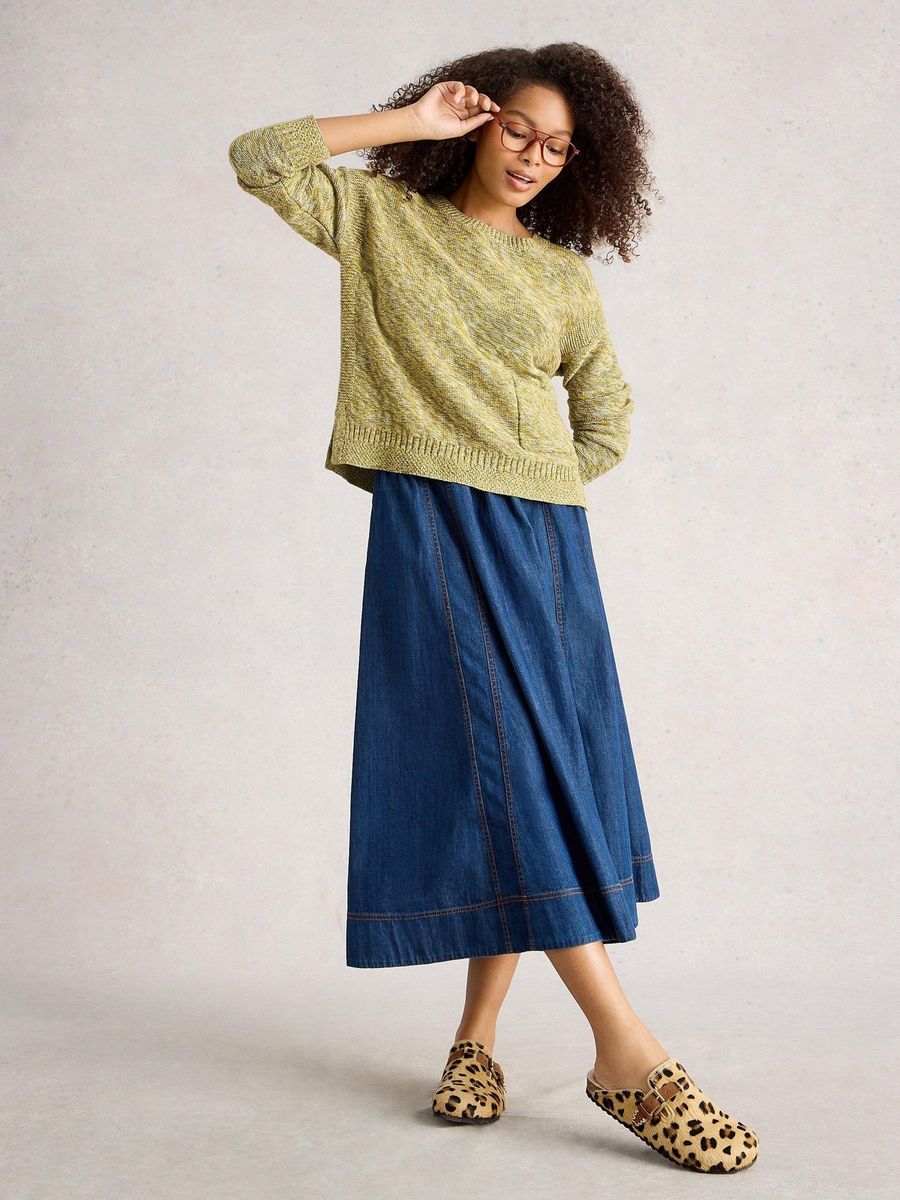 Leichter Melange-Pullover aus Bio-Baumwolle