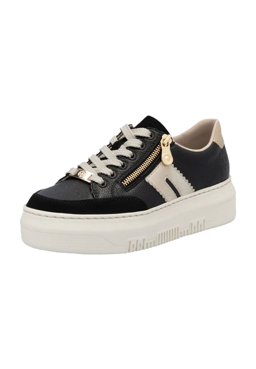 Plateau-Leder-Sneaker mit Reißverschluss