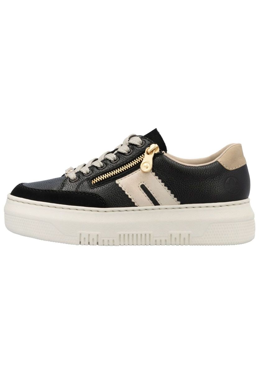 Plateau-Leder-Sneaker mit Reißverschluss