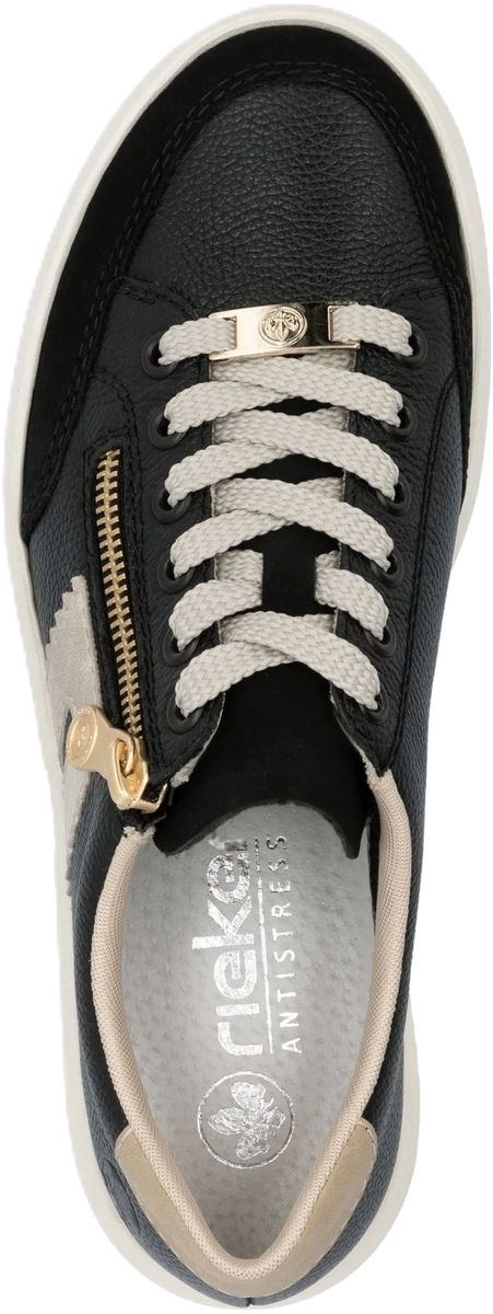 Plateau-Leder-Sneaker mit Reißverschluss