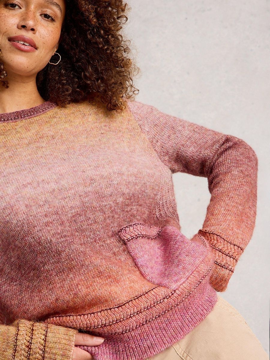 Sunset-Ombré-Strickpullover