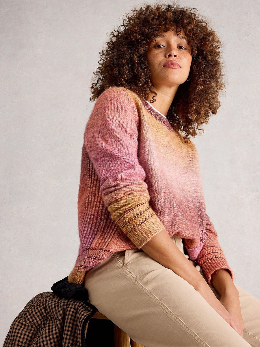 Sunset-Ombré-Strickpullover