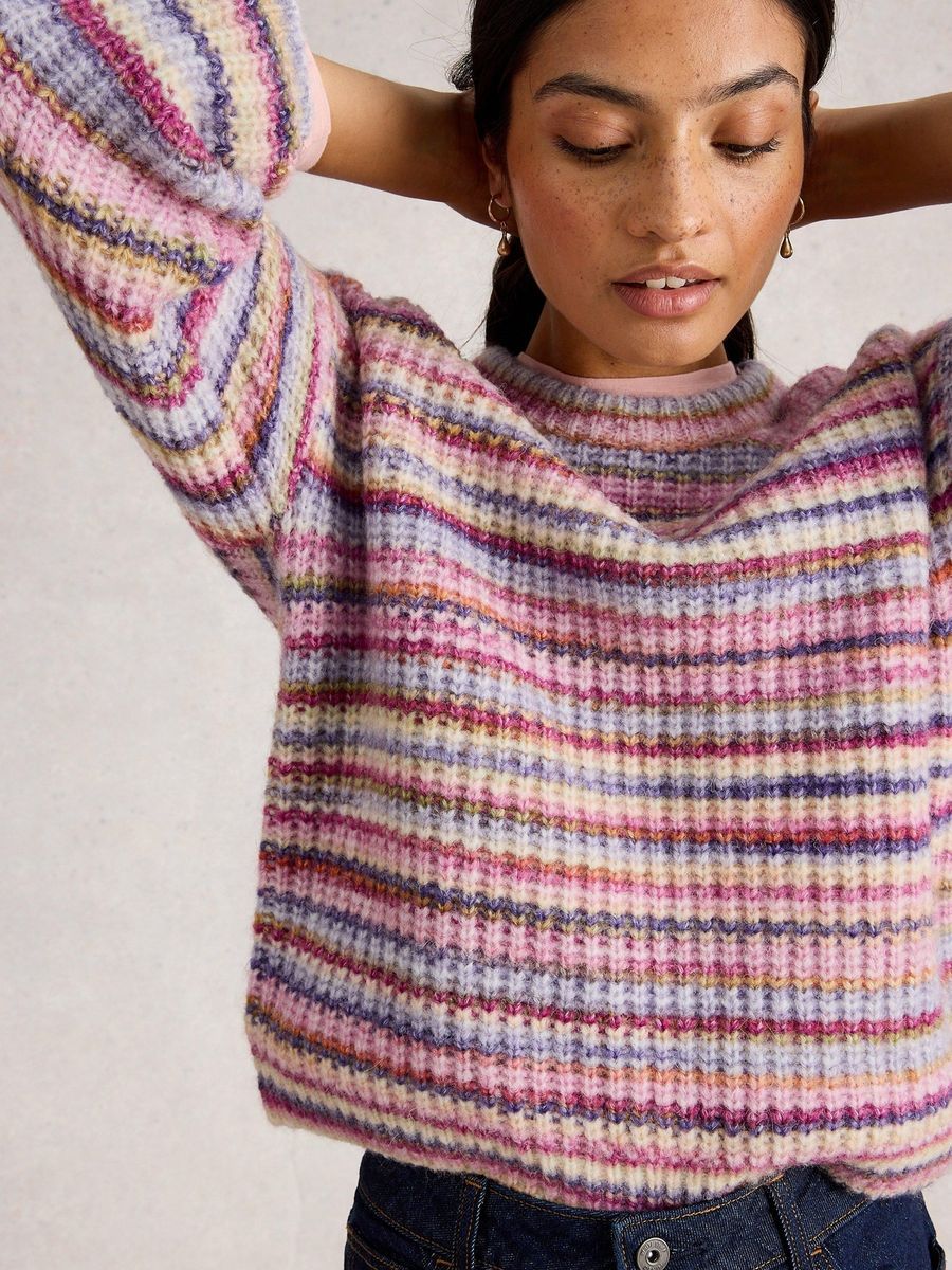 Gestreifter Space-Dye Relax-Pullover