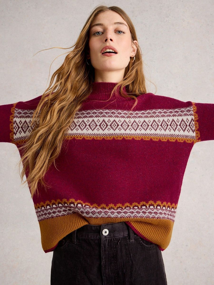 Oversize-Strickpullover mit Fair-Isle-Muster