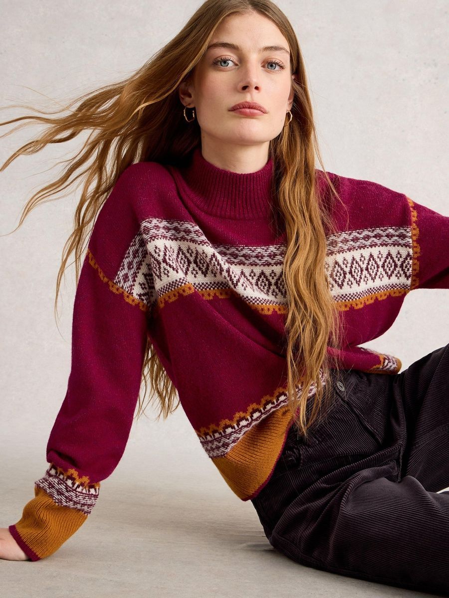 Oversize-Strickpullover mit Fair-Isle-Muster