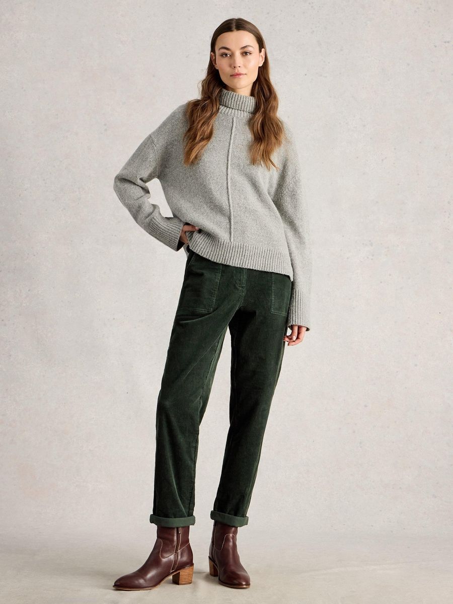 Hochgeschnittene Kordhose im Utility-Stil