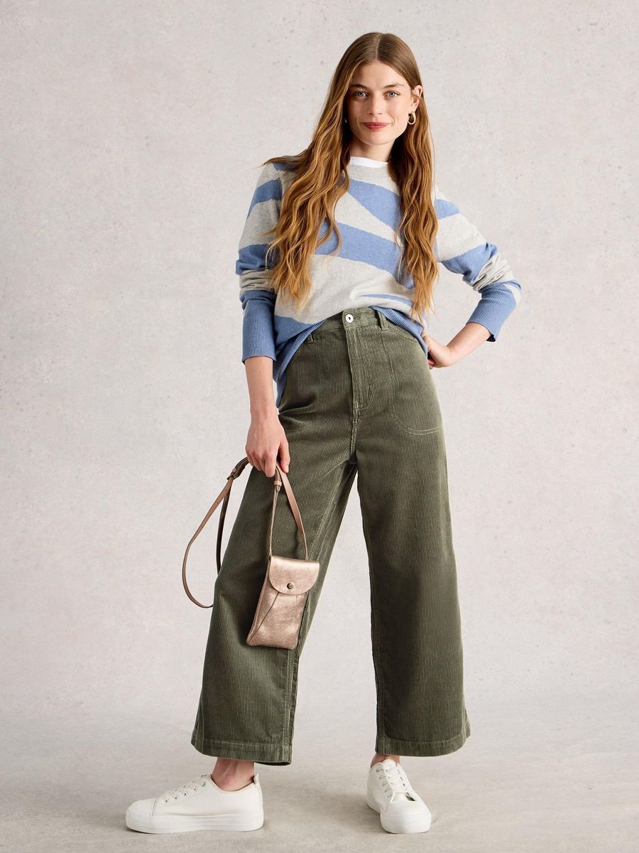 Weit geschnittene 7/8 Cordhose