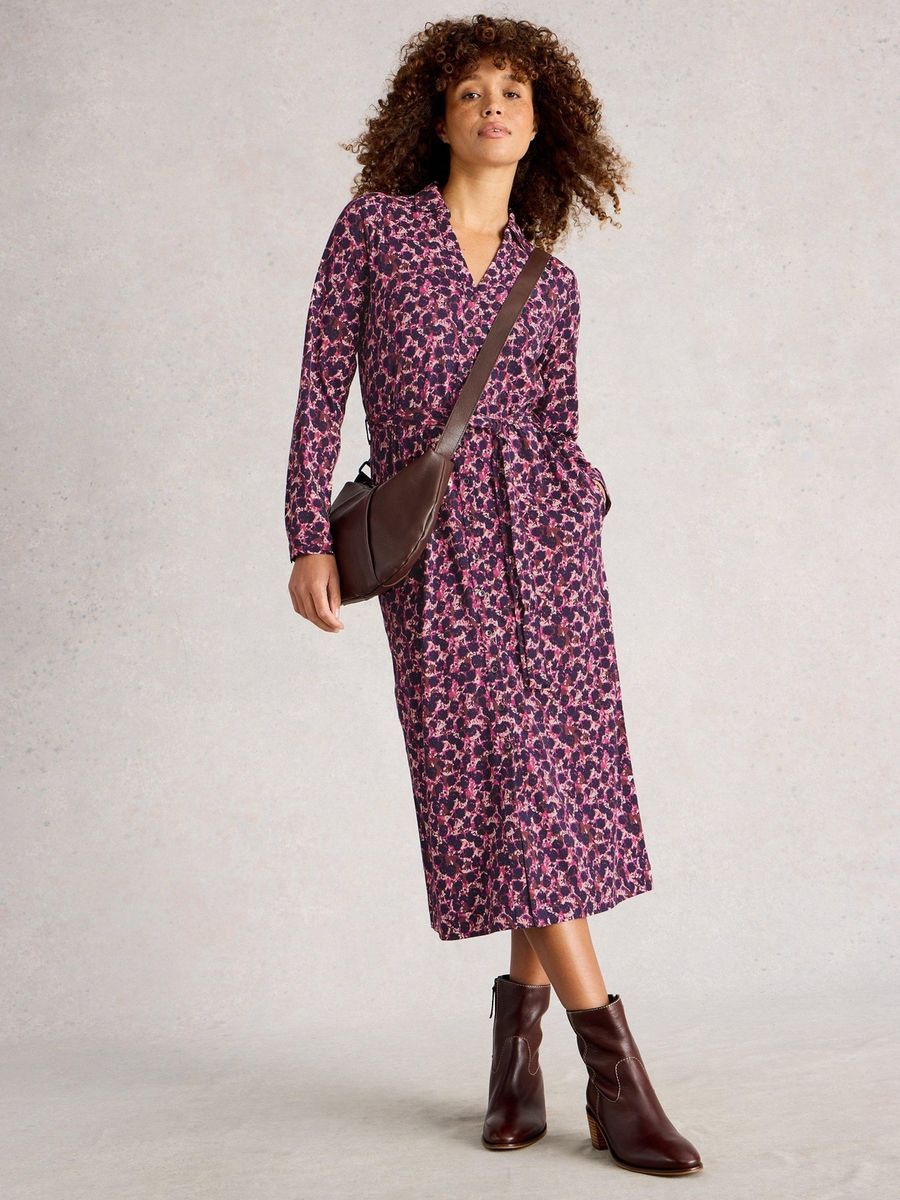 Bedrucktes Jersey-Hemdblusenkleid