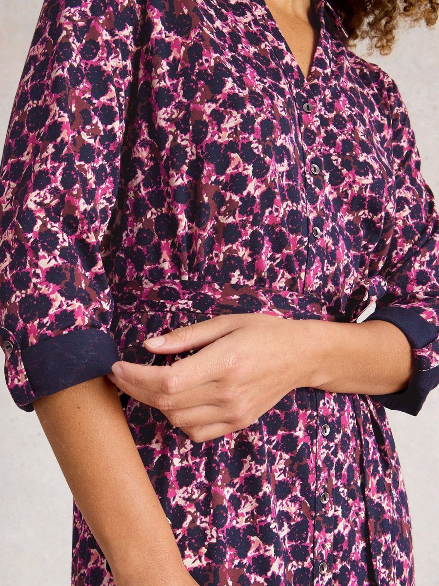 Bedrucktes Jersey-Hemdblusenkleid