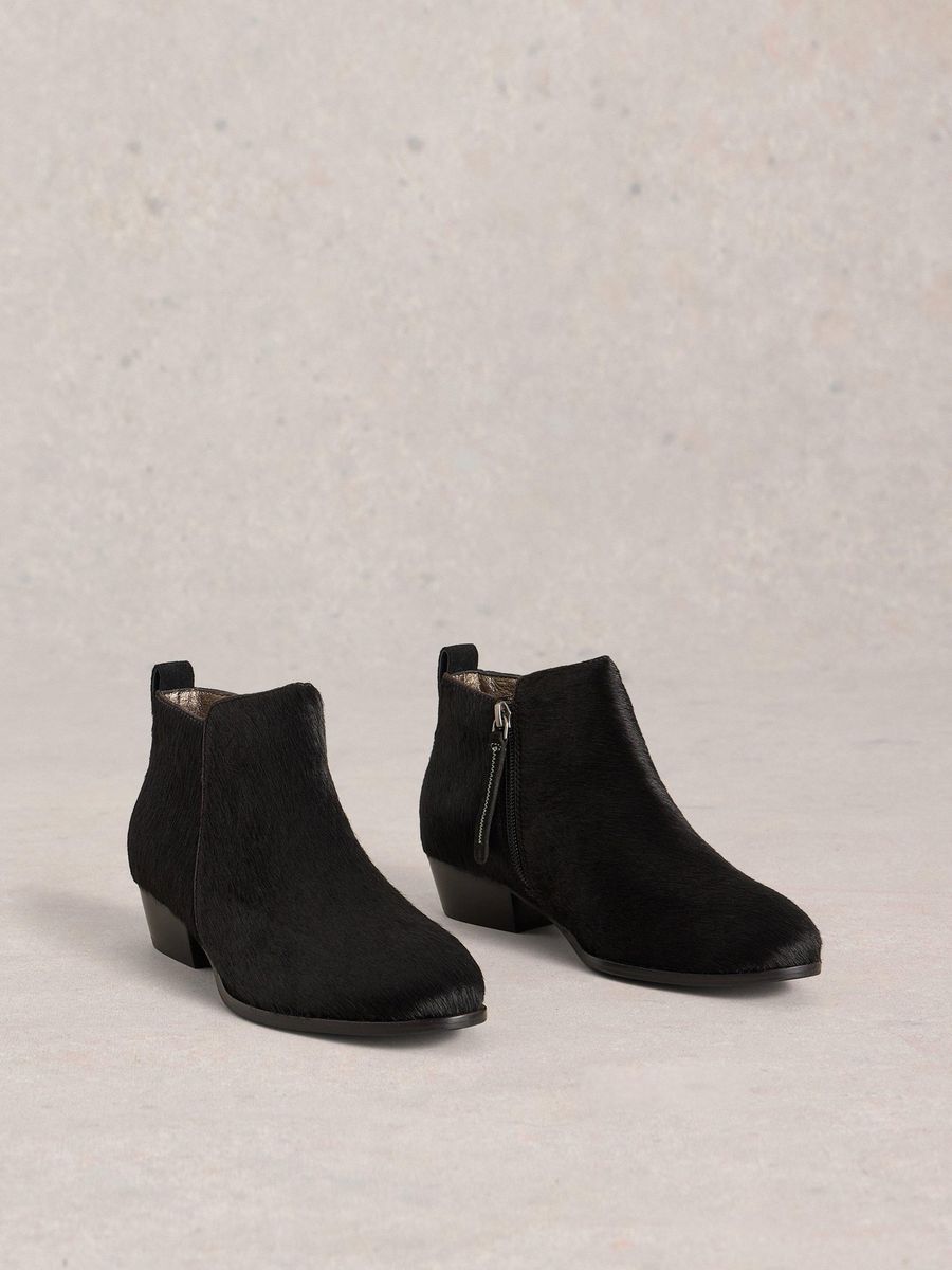 Stiefeletten in Ponyfell-Optik