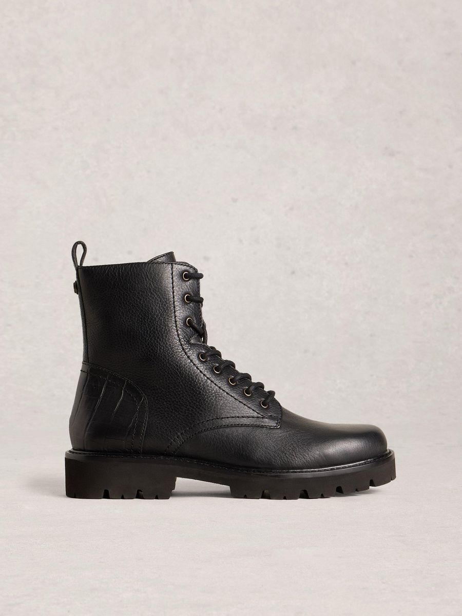 Robuste Schnür-Combat-Boots aus Leder
