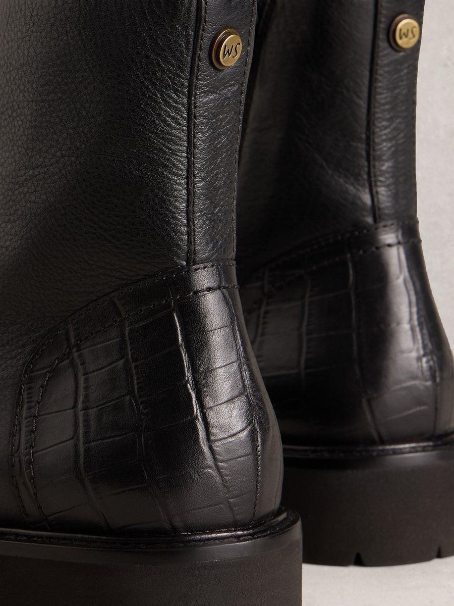 Robuste Schnür-Combat-Boots aus Leder