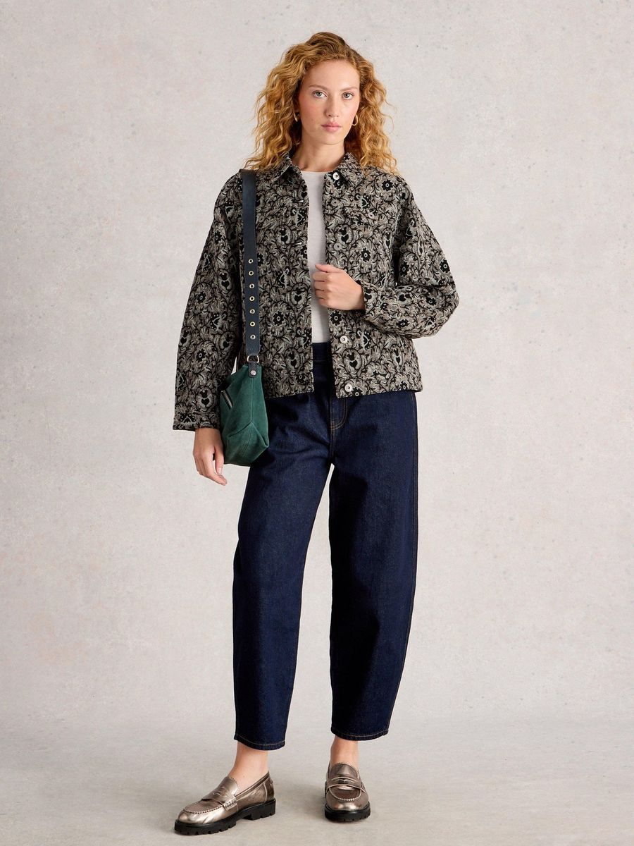 Florale Jacquard Utility-Jacke