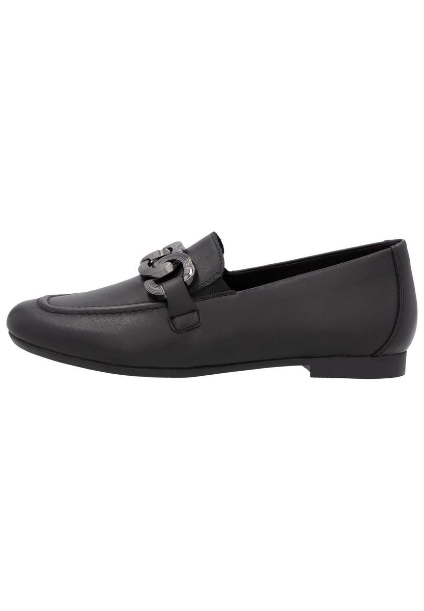Elegante Leder-Loafer mit Kettendetail