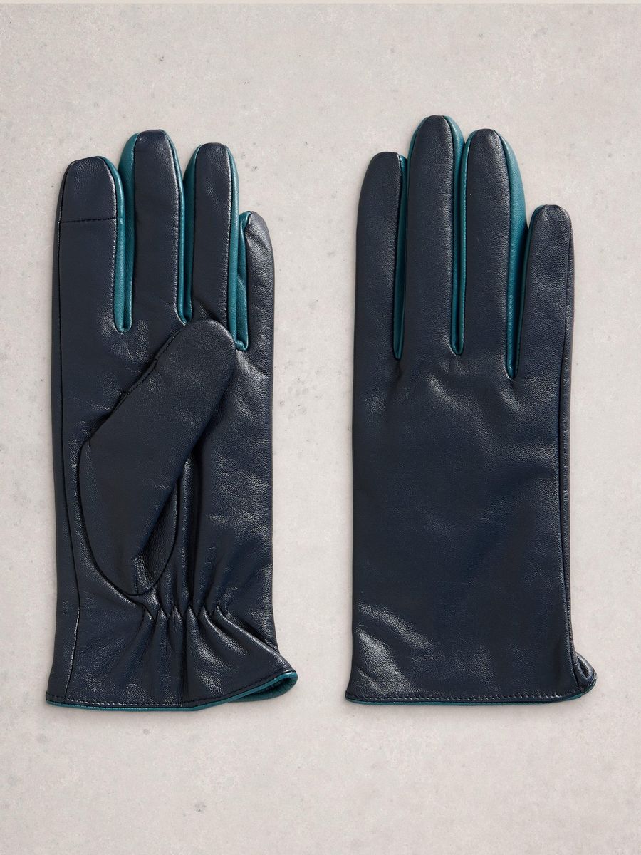 Elegante Lederhandschuhe mit Kontrastpaspel