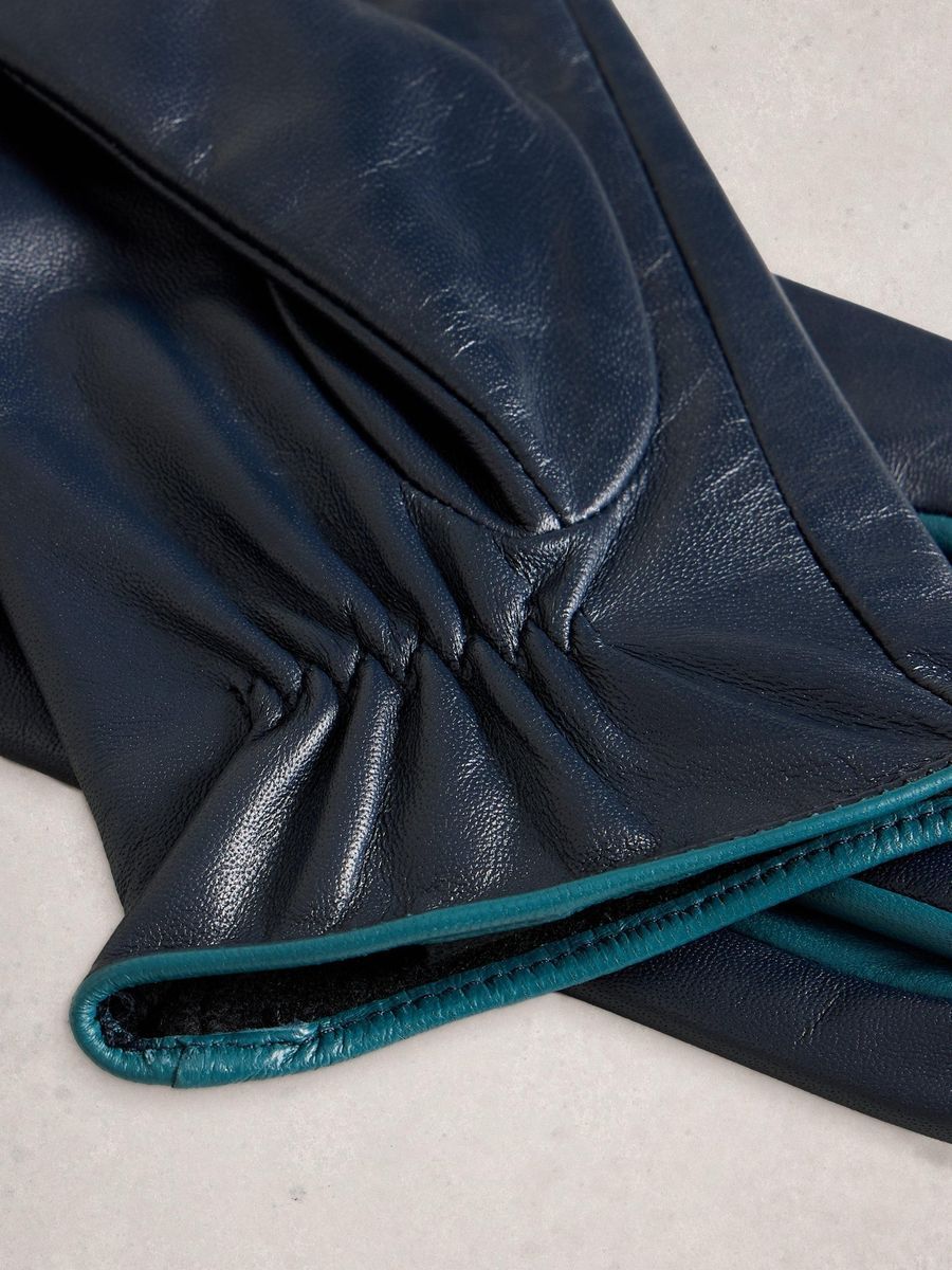 Elegante Lederhandschuhe mit Kontrastpaspel