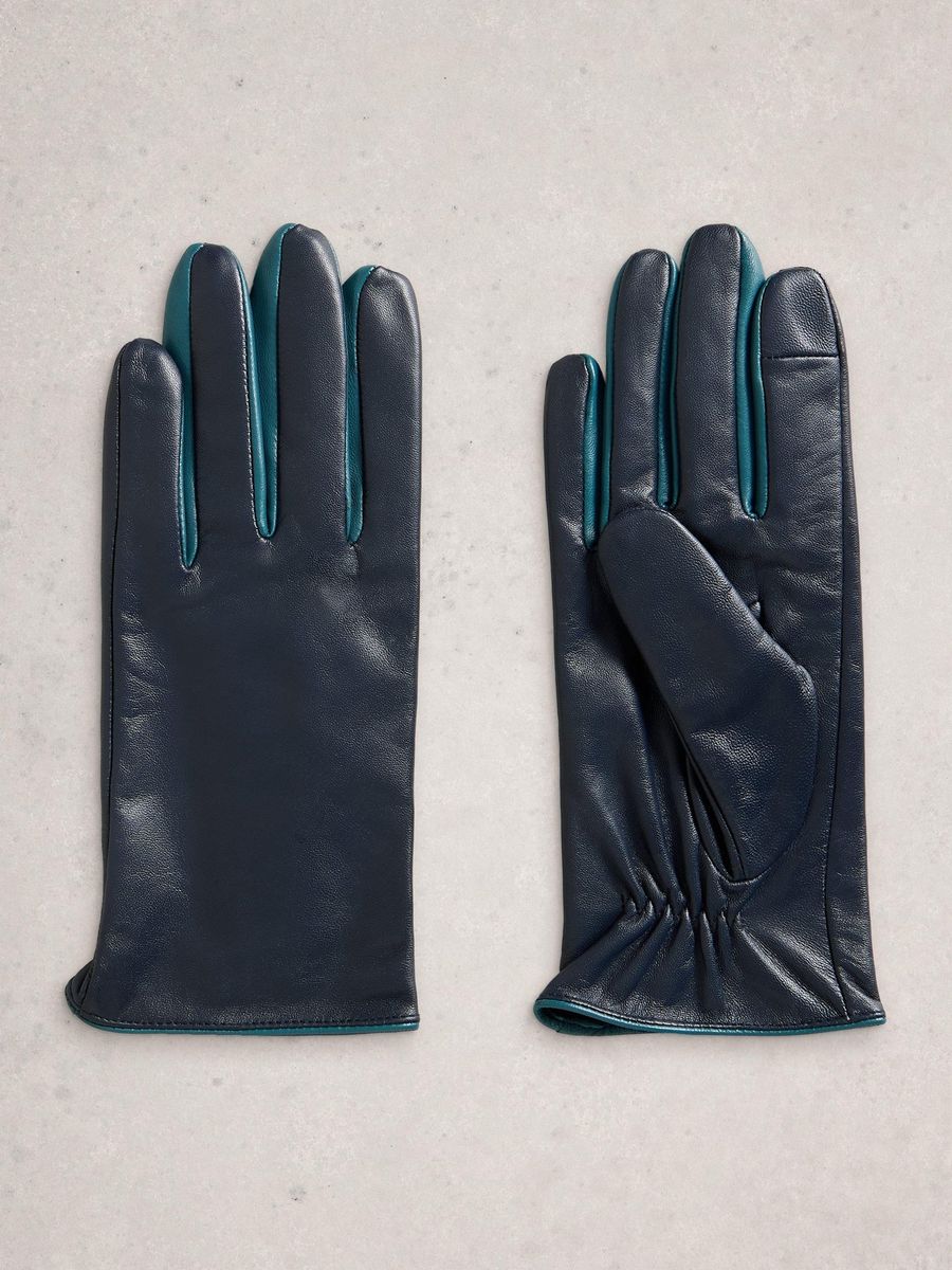 Elegante Lederhandschuhe mit Kontrastpaspel