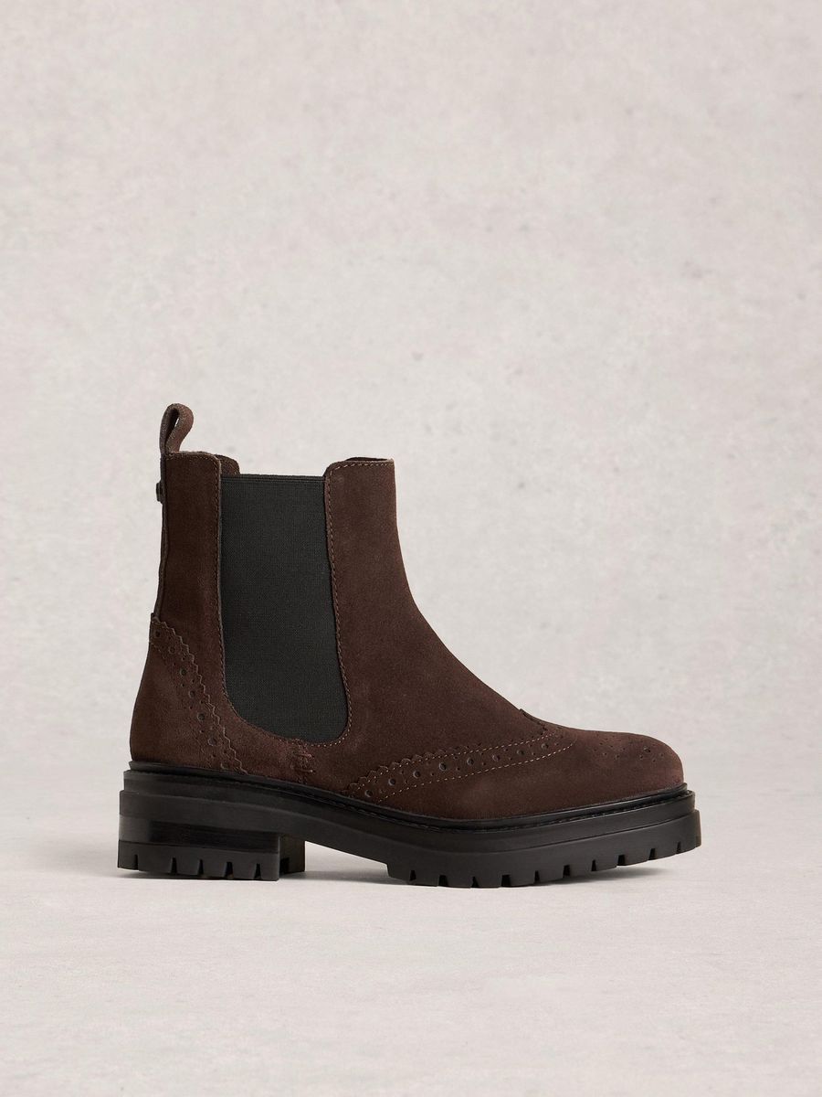 Chelsea-Boots mit Budapester-Muster