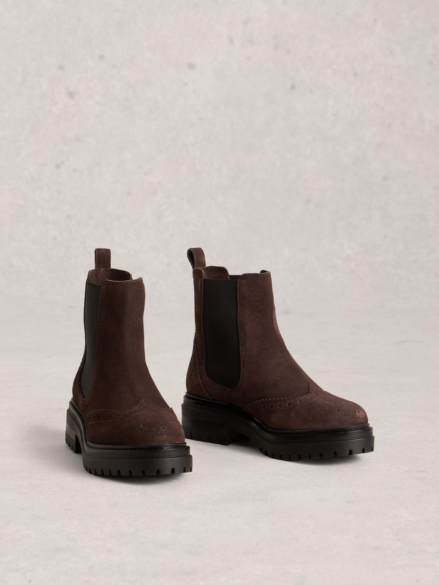 Chelsea-Boots mit Budapester-Muster