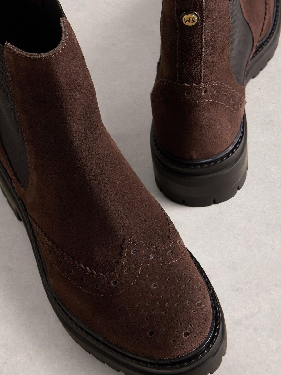 Chelsea-Boots mit Budapester-Muster