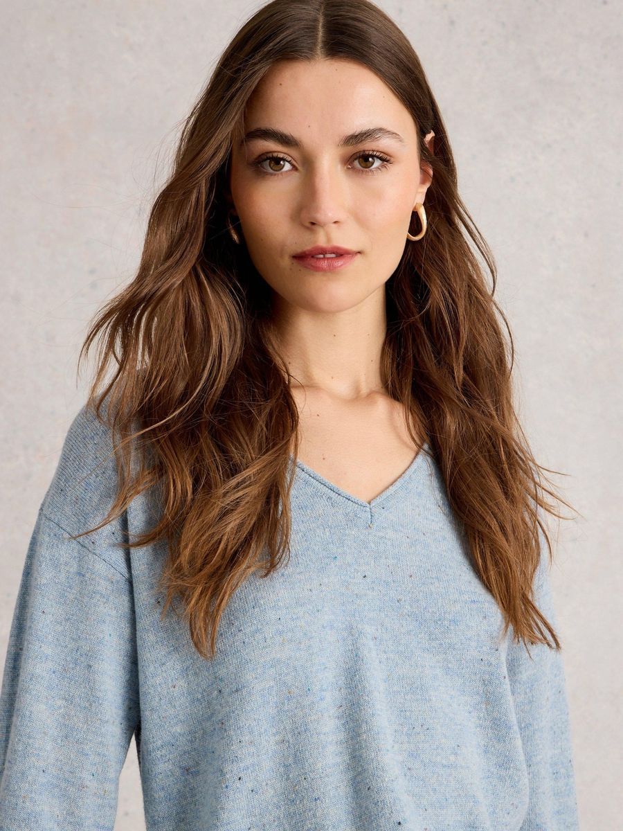 V-Ausschnitt Pullover im Colour-Block-Design