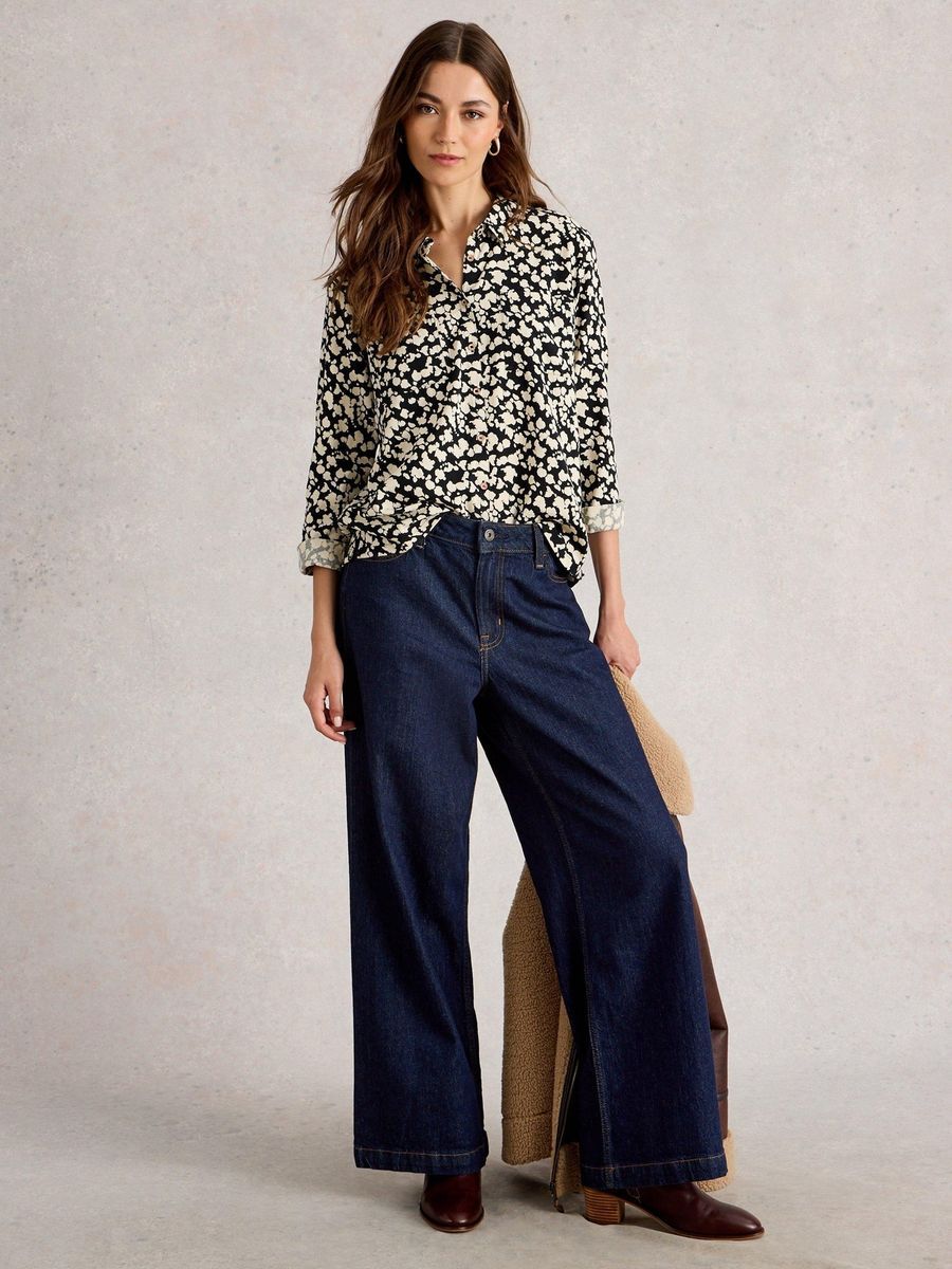 Bedruckte Baumwoll-Mix Bluse Sophie