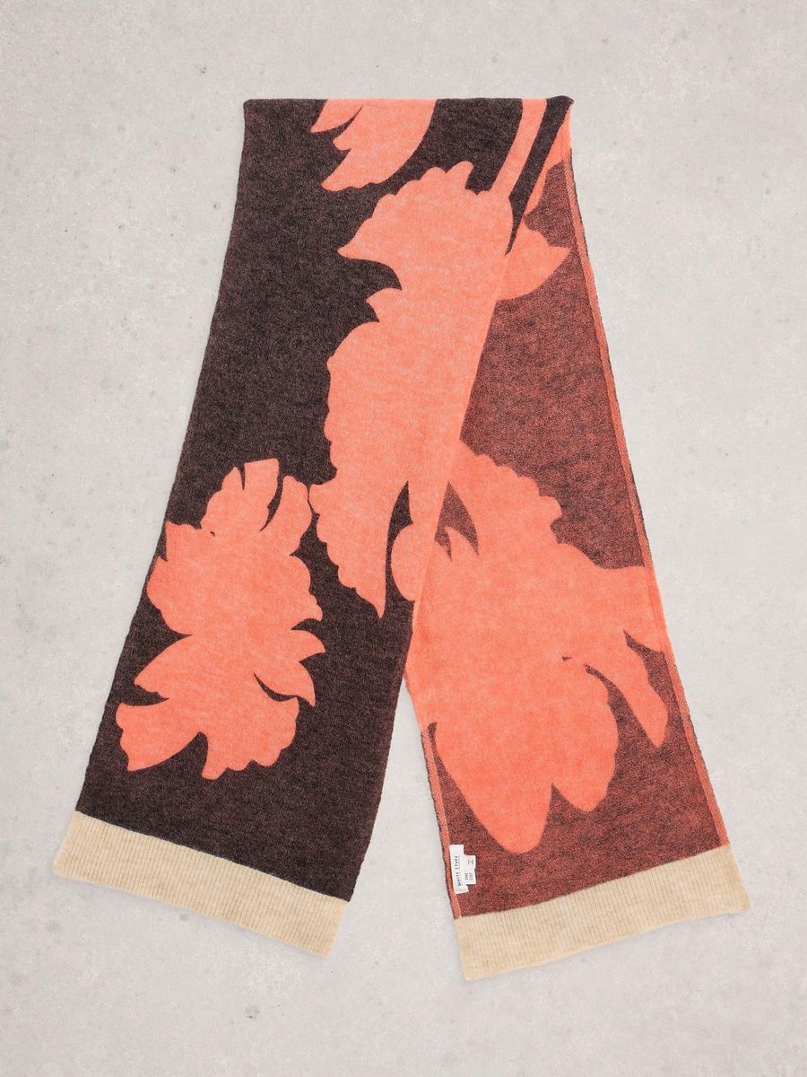 Weicher Strickschal mit abstraktem Blumenmuster