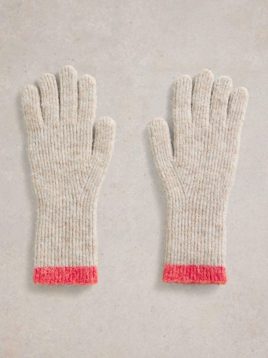 Farbenfrohe Rippstrick-Handschuhe
