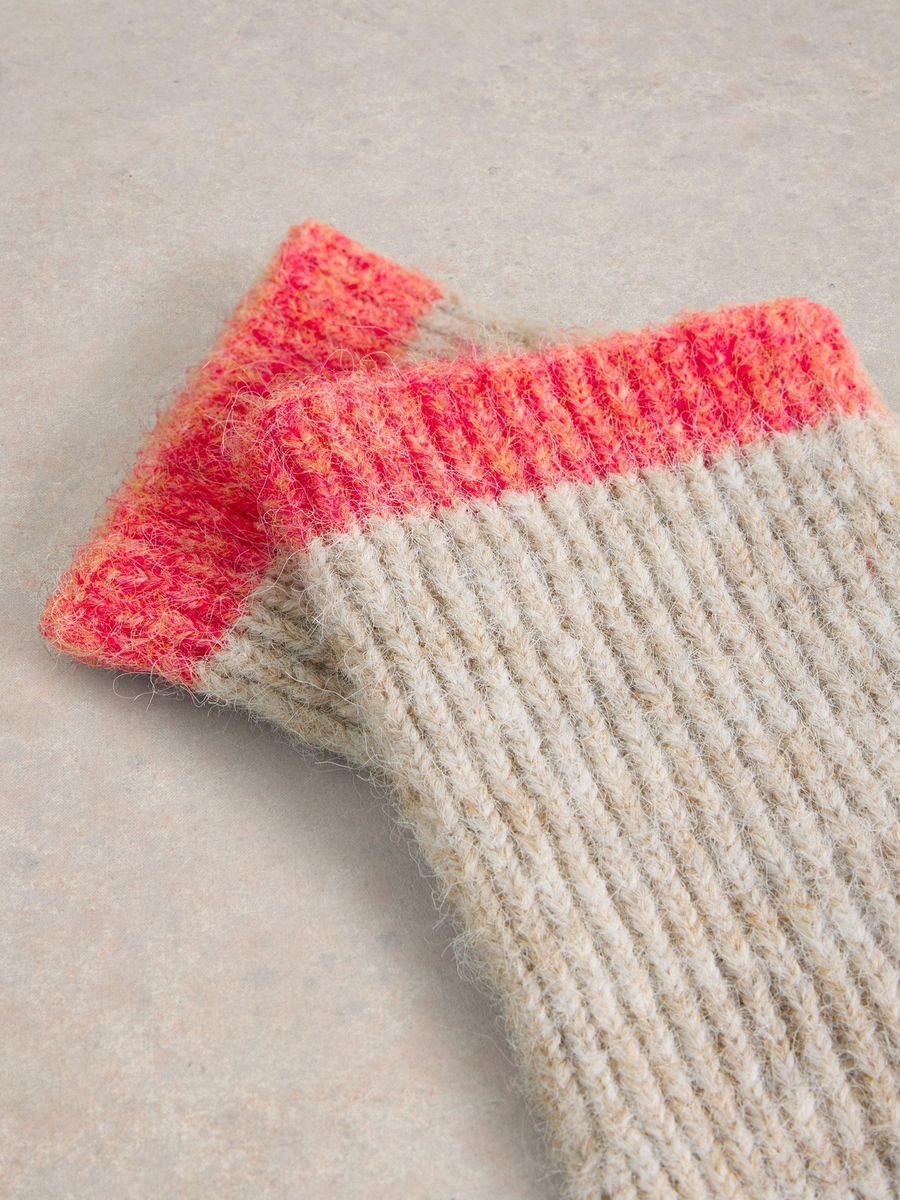Farbenfrohe Rippstrick-Handschuhe