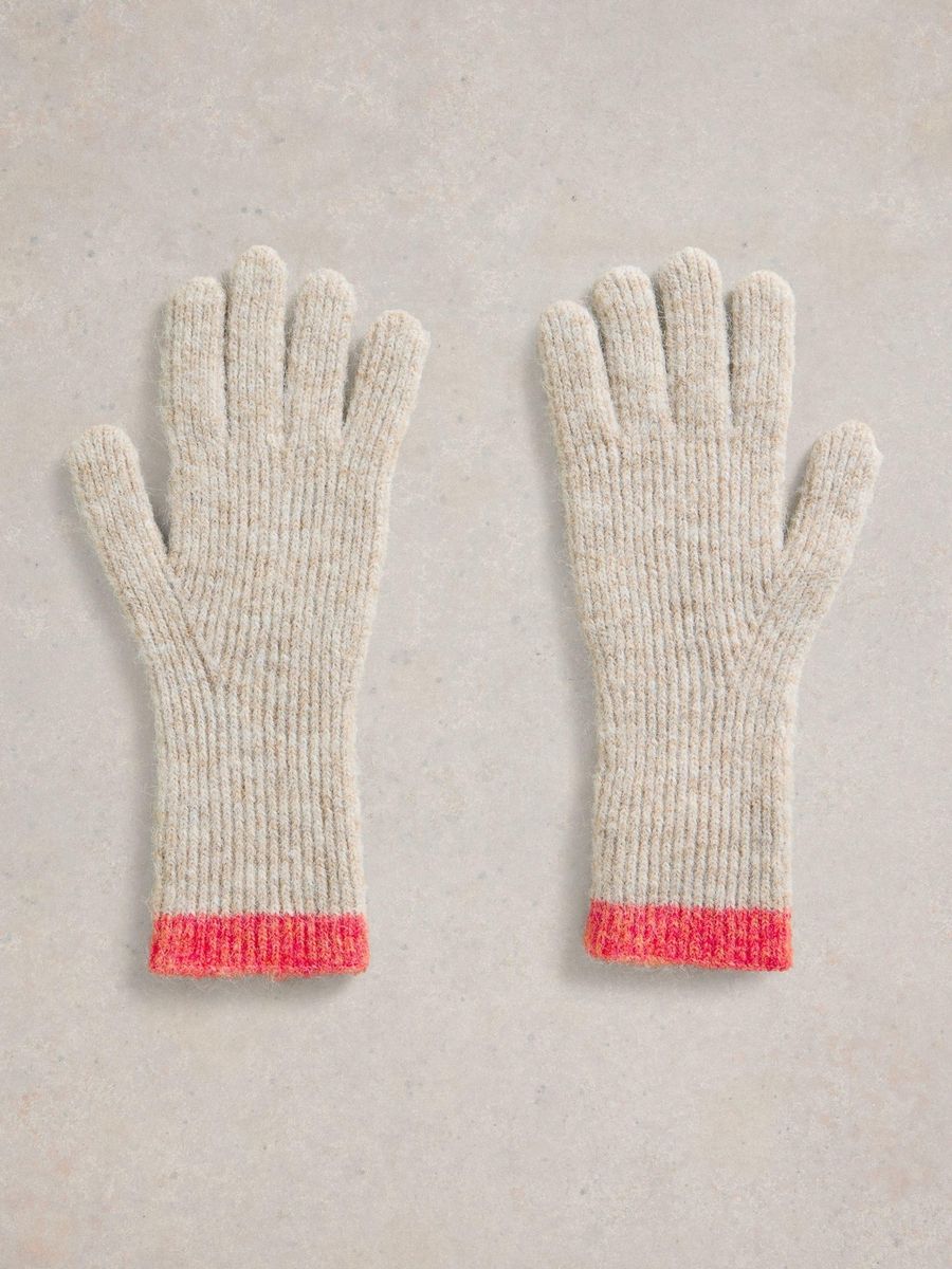 Farbenfrohe Rippstrick-Handschuhe