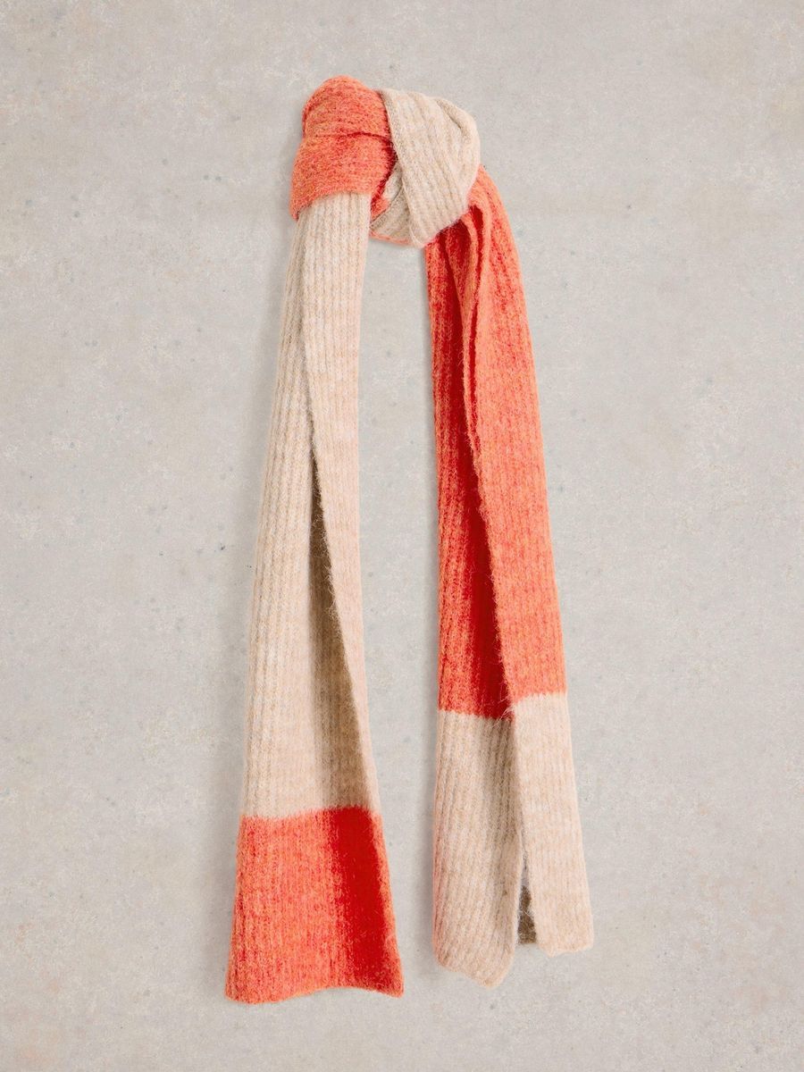 Gerippter Color-Block Strickschal