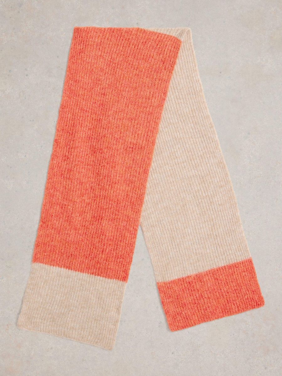 Gerippter Color-Block Strickschal