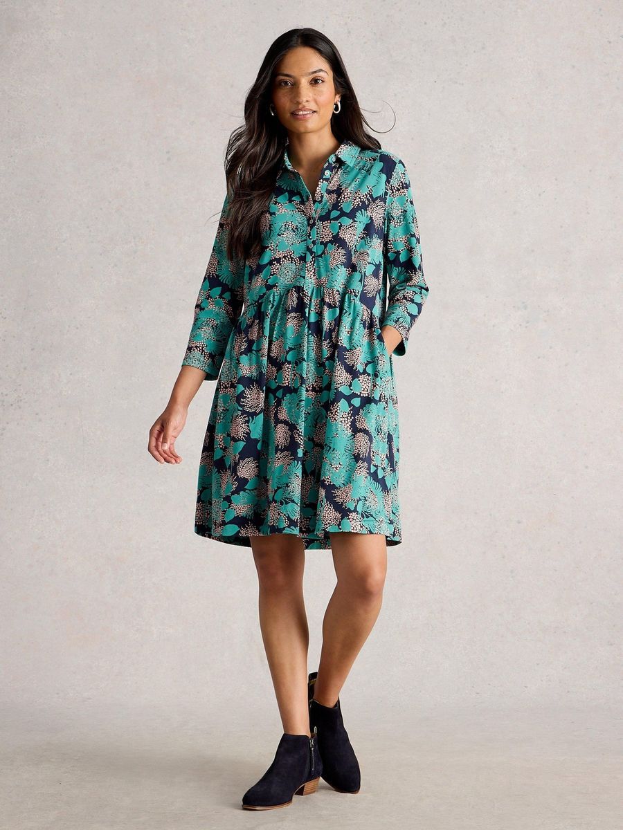 Gemustertes Jersey-Blusenkleid