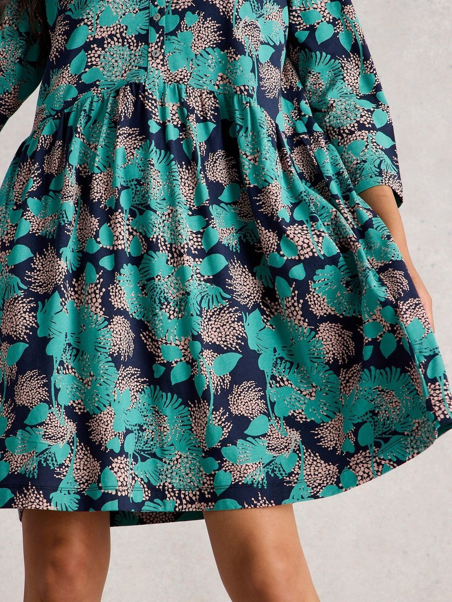 Gemustertes Jersey-Blusenkleid