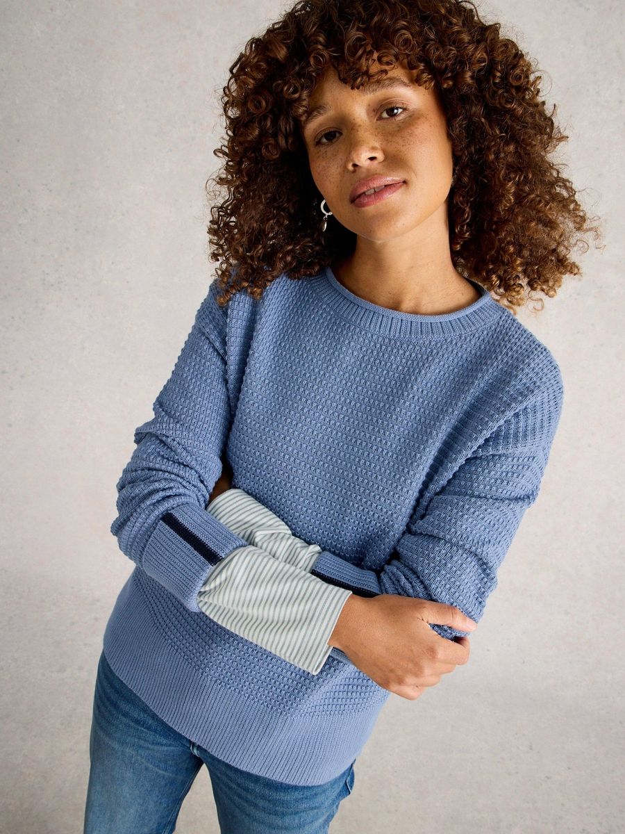 Strukturierter Strickpullover aus Bio-Baumwolle