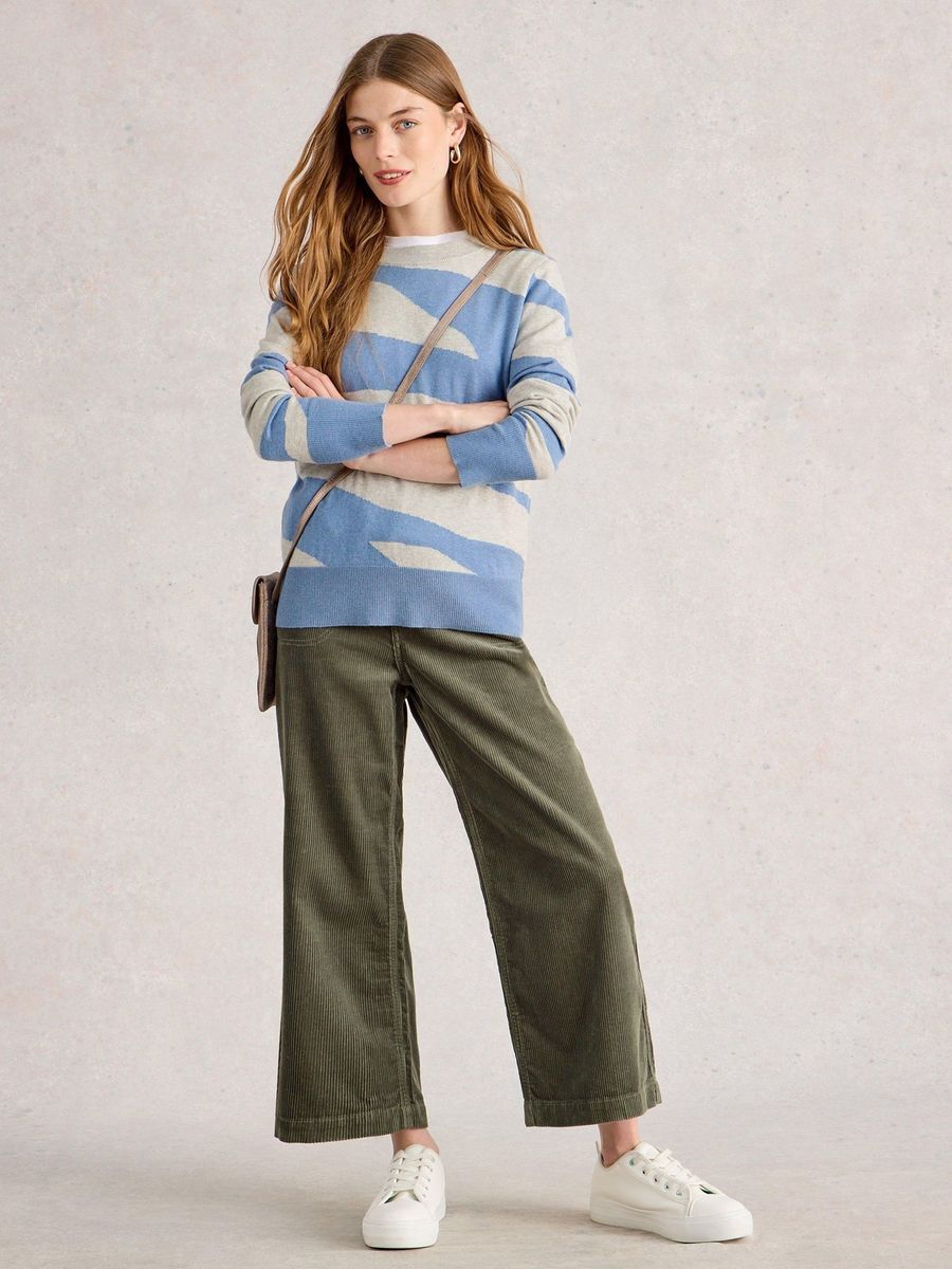 Feingestrickter Pullover mit abstraktem Muster