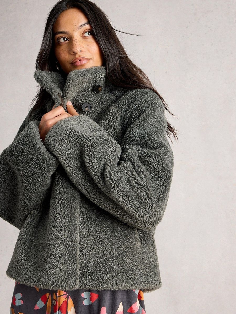 Wendbare Teddy-Velours-Jacke