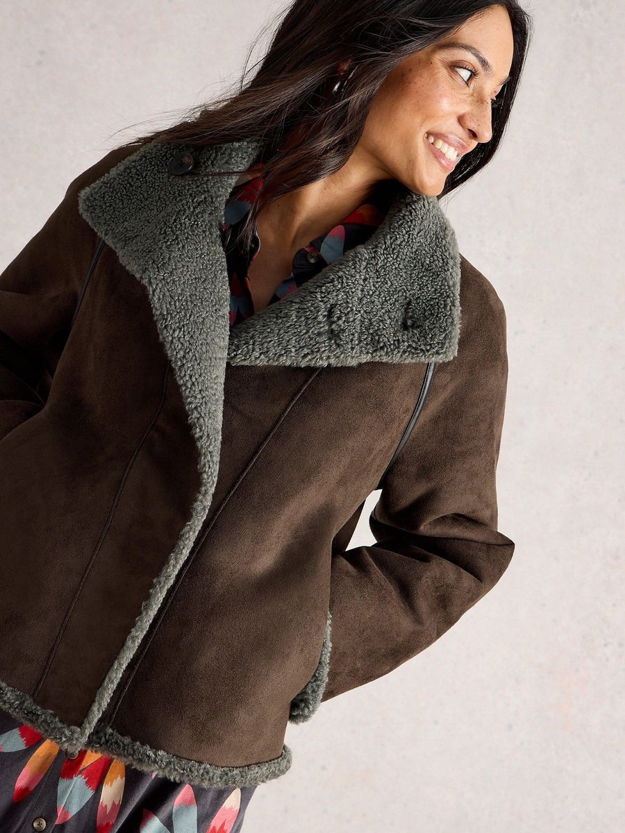 Wendbare Teddy-Velours-Jacke