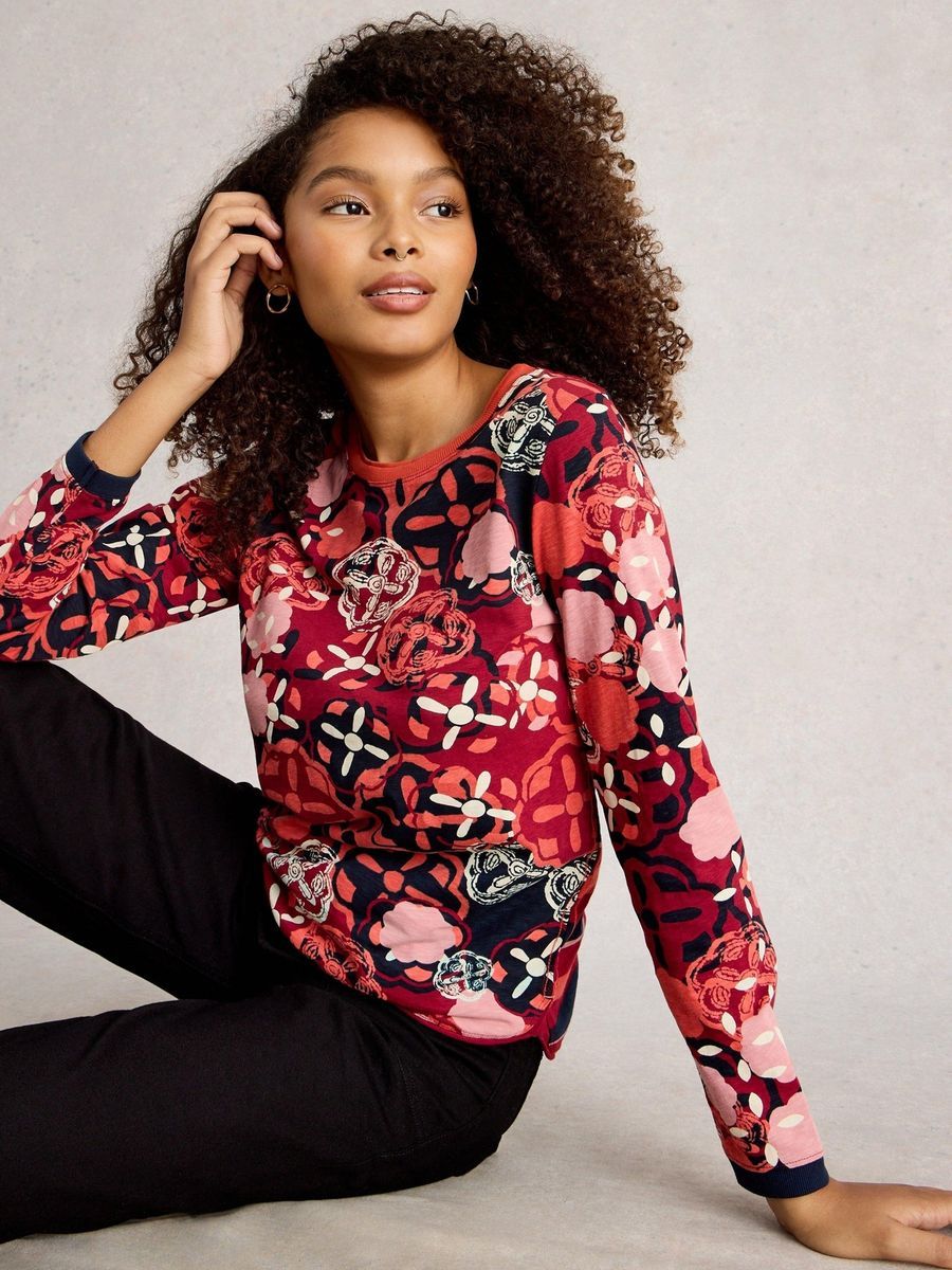 Langarmshirt mit floralem Print