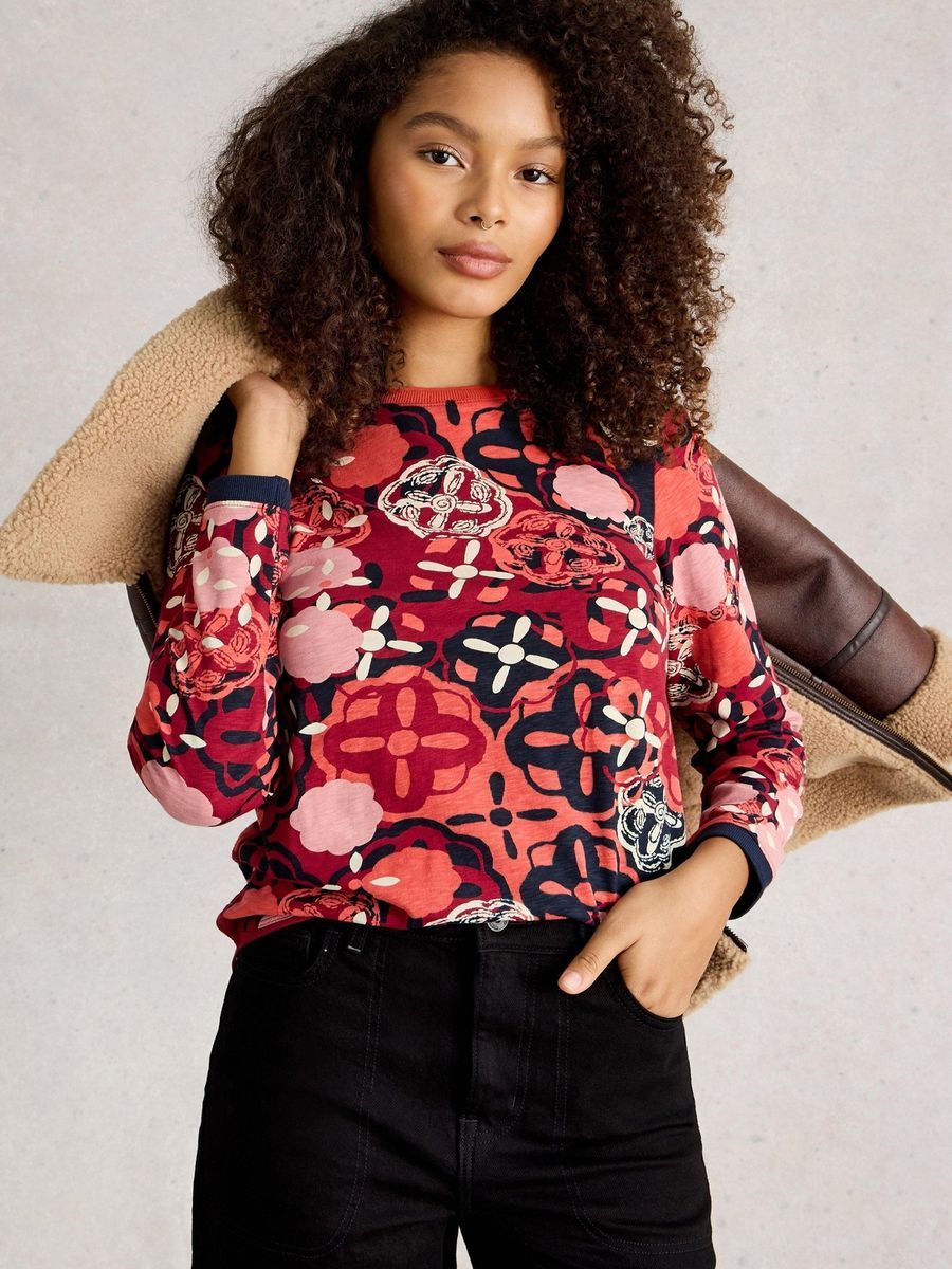 Langarmshirt mit floralem Print
