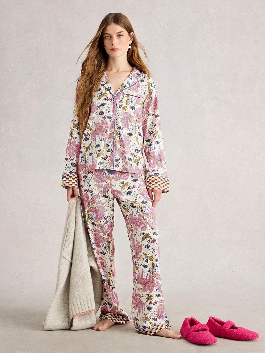 Nina Bedrucktes Pyjama-Oberteil aus Bio-Baumwolle